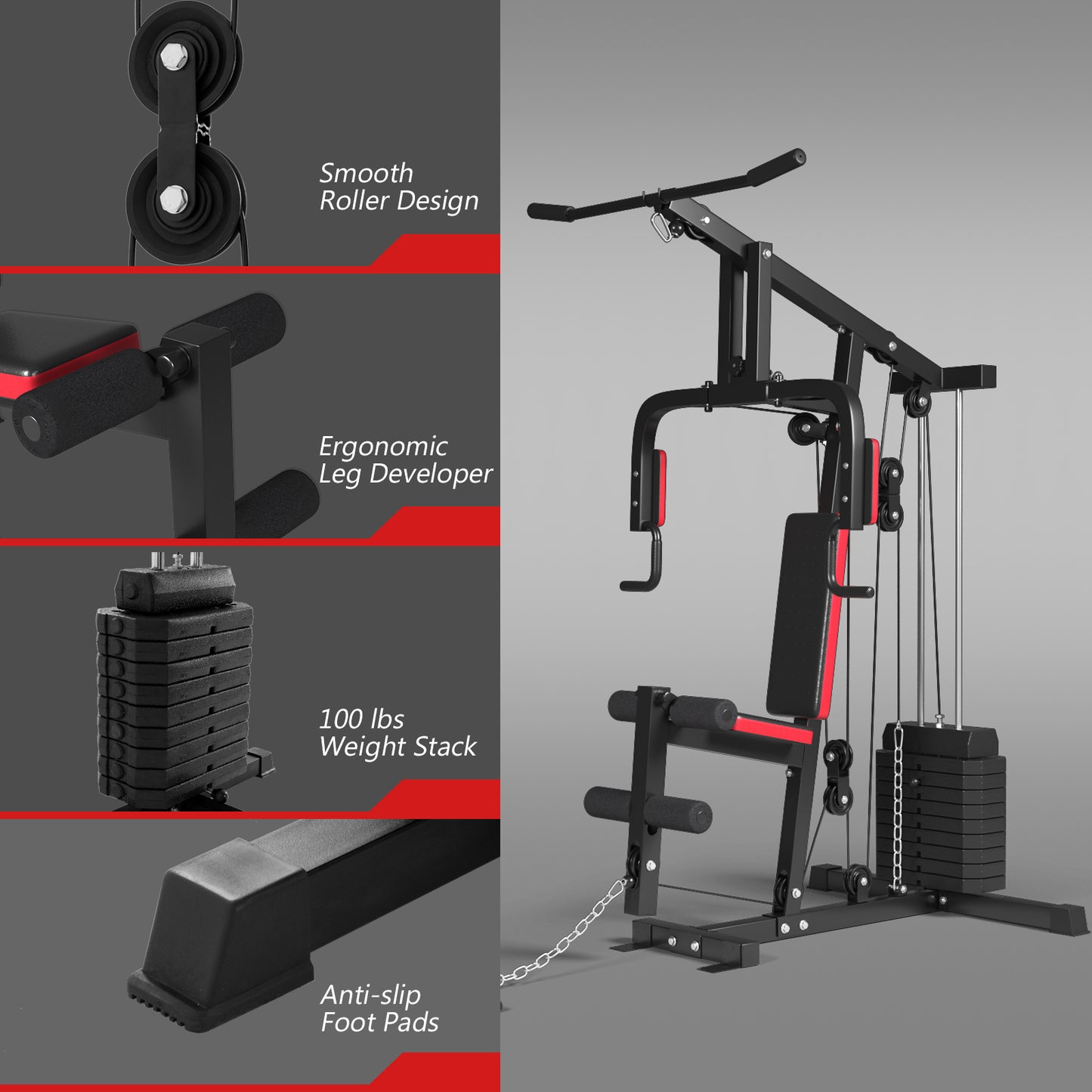 Multifunction Cross Trainer Workout Machine, Black Benches Racks & Bars at Gallery Canada