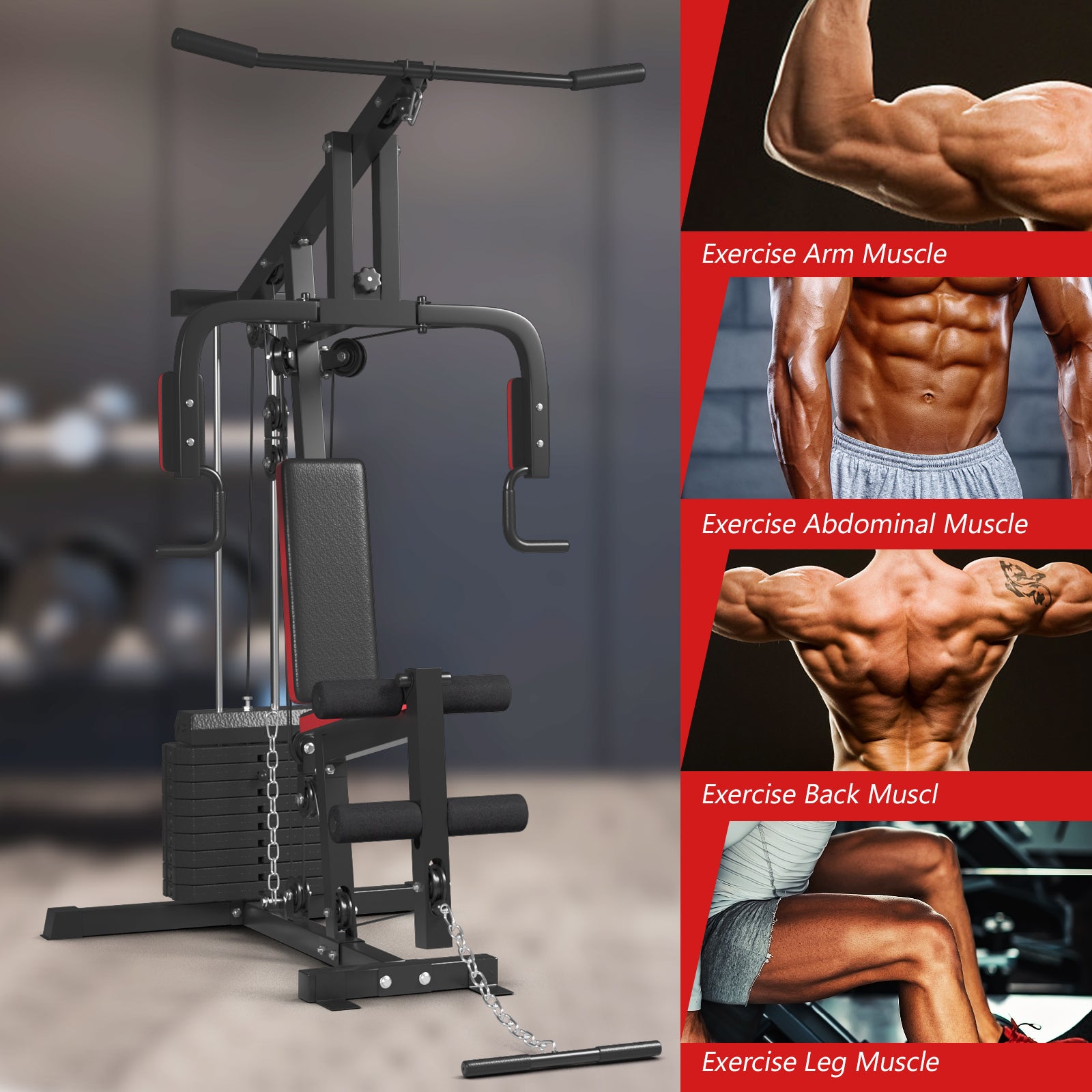 Multifunction Cross Trainer Workout Machine, Black Benches Racks & Bars at Gallery Canada
