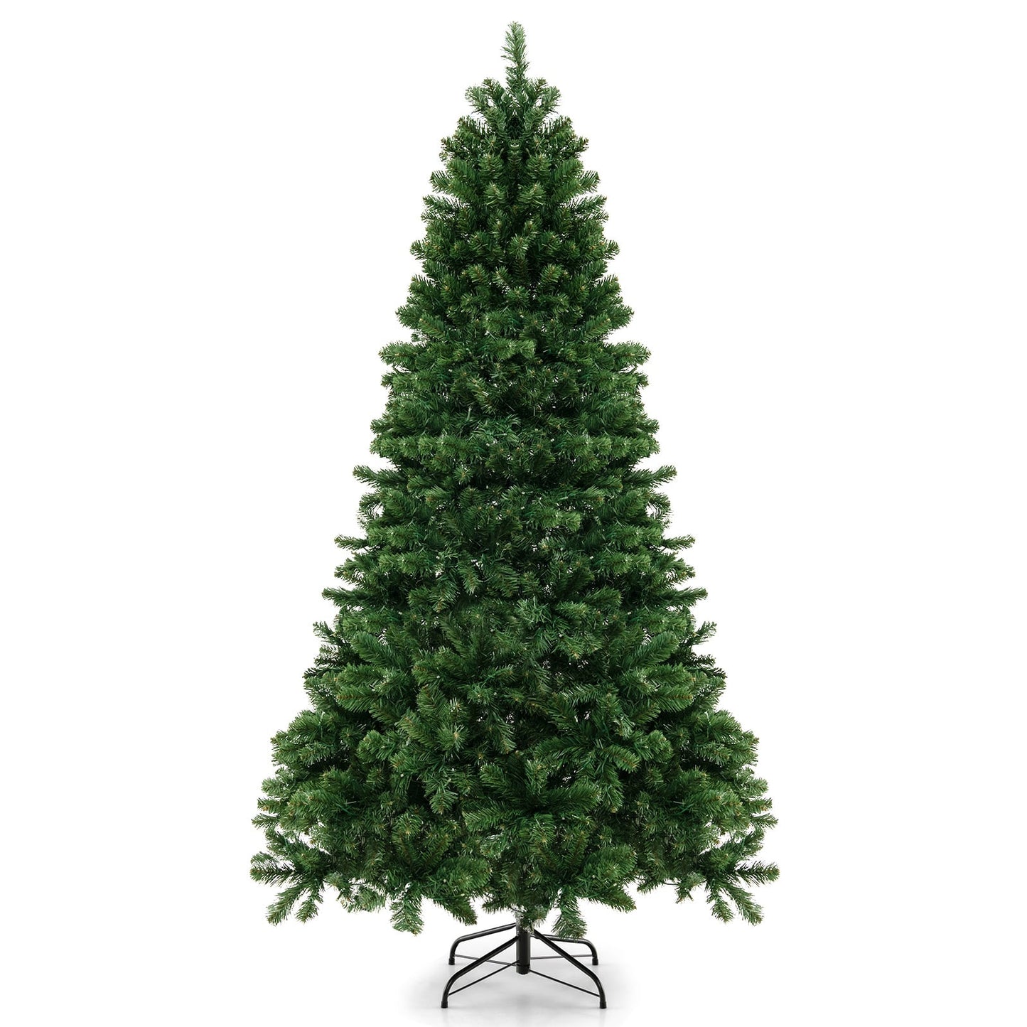 6/7/8 Ft Hinged Christmas Tree, PVC Branch Tips, Warm White LED Lights, 8 Ft, Green Christmas Tree Green at Gallery Canada