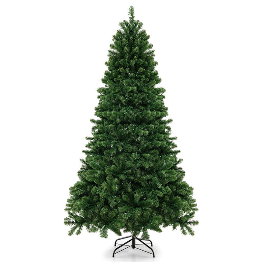 6/7/8 Ft Hinged Christmas Tree, PVC Branch Tips, Warm White LED Lights, 8 Ft, Green Christmas Tree Green at Gallery Canada