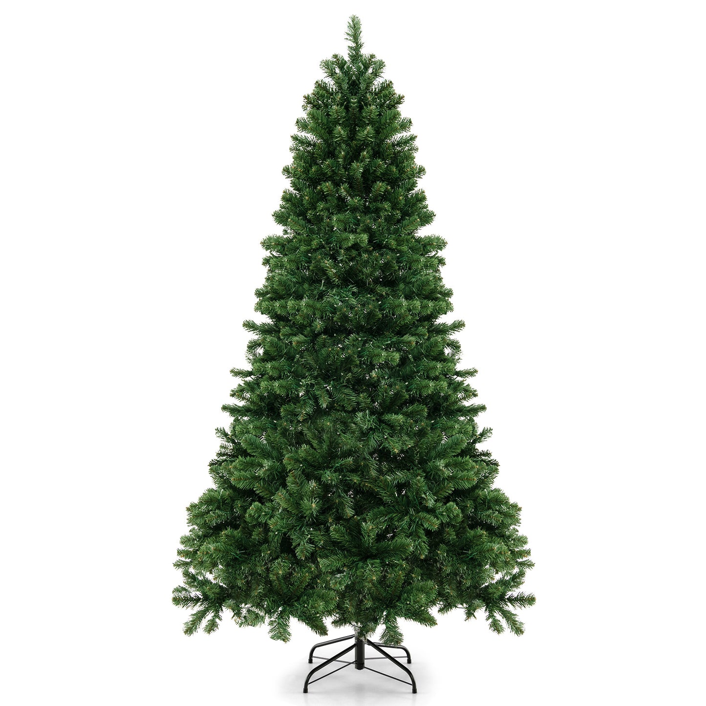6/7/8 Feet Hinged Christmas Tree with PVC Branch Tips Warm White LED Lights-7 ft, Green Christmas Tree Green at Gallery Canada