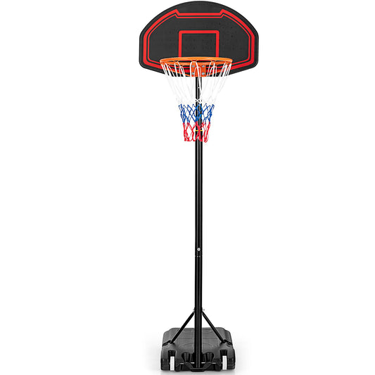 Adjustable Kids' Basketball Hoop Stand with Durable Net and Wheel, Black at Gallery Canada