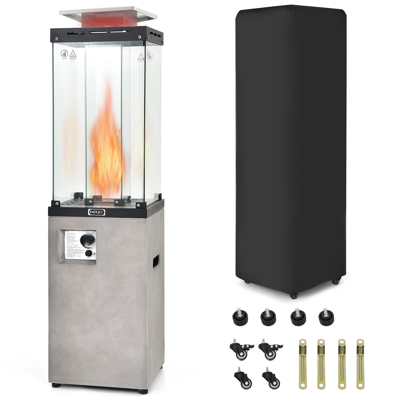 41,000 BTU Propane Patio Heater, Metal Hood, Gray Patio Heaters Gray at Gallery Canada