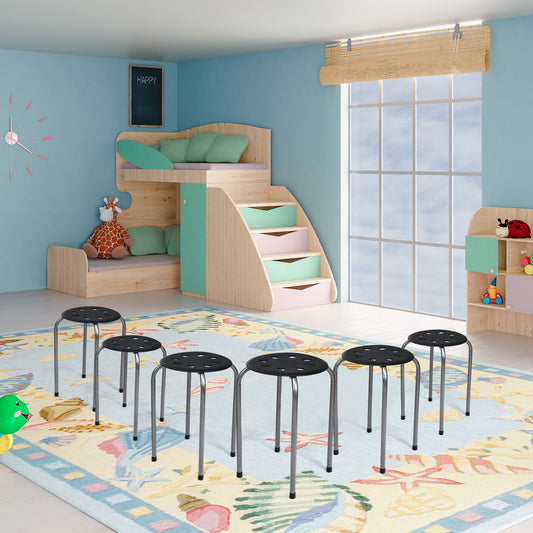 Set of 6 Portable Plastic Stack Stools , Gray Dining Chairs Gray at Gallery Canada