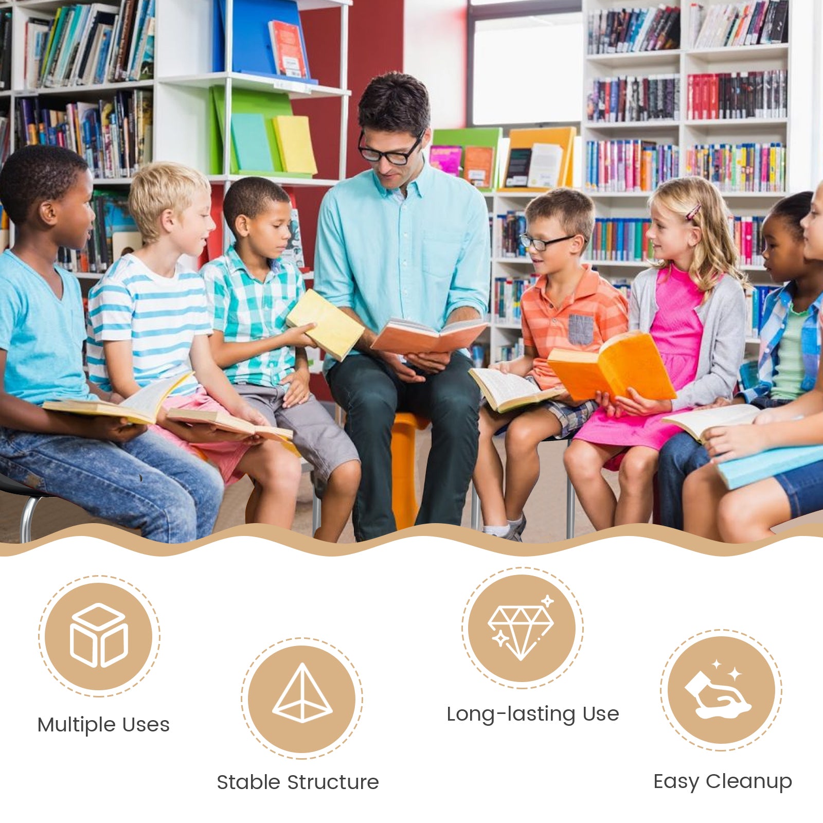 Set of 6 Portable Plastic Stack Stools , Gray Dining Chairs at Gallery Canada