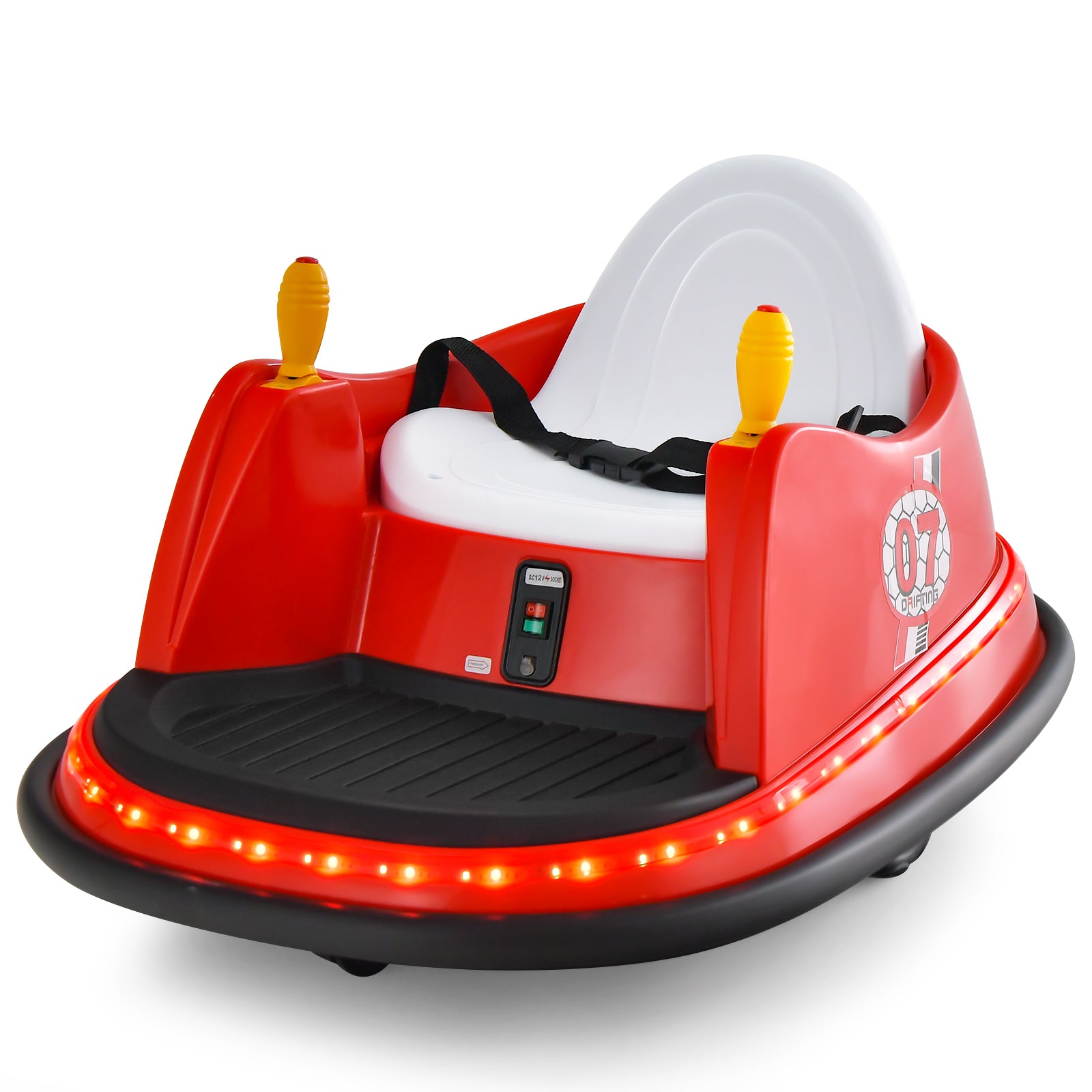 12V Electric Kids Ride On Bumper Car with Flashing Lights for Toddlers, Red Powered Ride On Toys at Gallery Canada