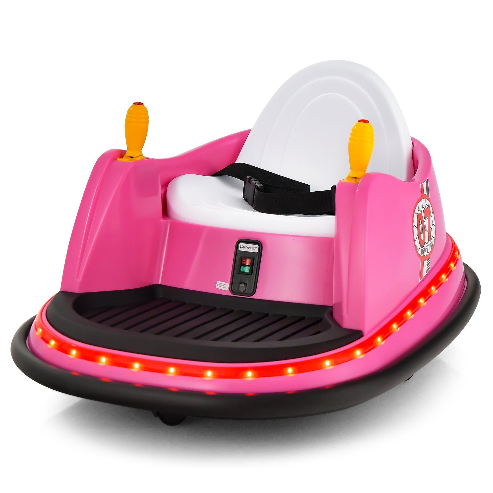 12V Electric Kids Ride On Bumper Car with Flashing Lights for Toddlers, Pink Powered Ride On Toys at Gallery Canada