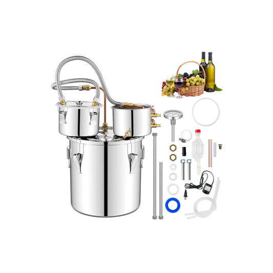 5/10 Gal 22/38 L Water Alcohol Distiller for DIY Whisky-5 Gal, Silver at Gallery Canada