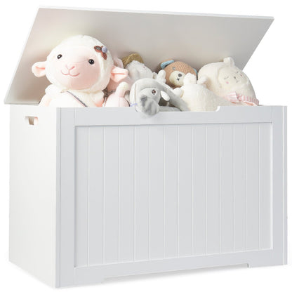 Toy Box Wooden Toy Organizer with Flip-Top Lid, White - Gallery Canada