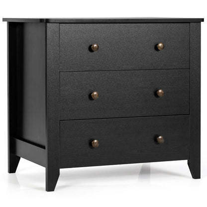 Commode à 3 tiroirs, Noir