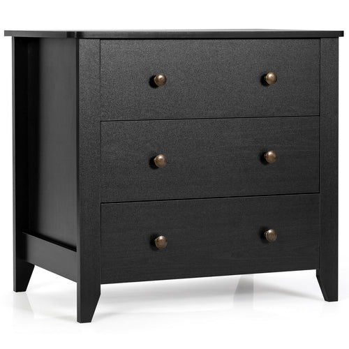 3 Drawer Dresser Chest, Black