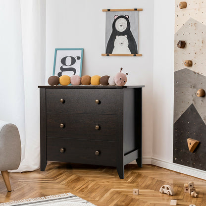 Commode à 3 tiroirs, Noir