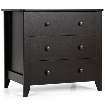 3 Drawer Dresser Chest, Dark Brown Cabinets & Chests Dark Brown at Gallery Canada