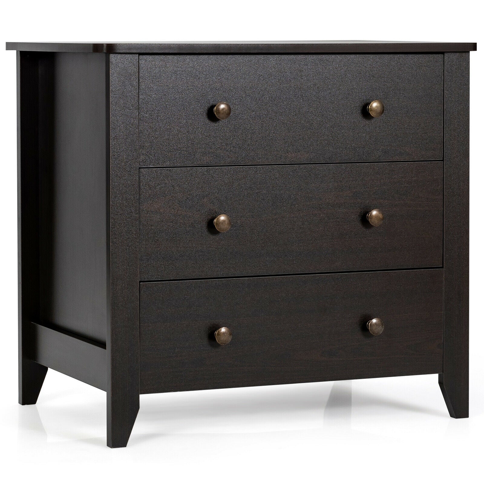 3 Drawer Dresser Chest of Drawers Bedside Table, Dark Brown Cabinets & Chests Dark Brown at Gallery Canada