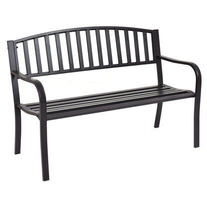 50 Inch Patio Garden Bench Loveseats for Outdoor, Black Outdoor Benches Black at Gallery Canada
