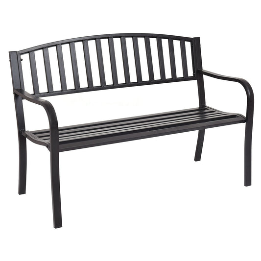 50 Inch Patio Garden Bench Loveseats for Outdoor, Black Outdoor Benches Black at Gallery Canada