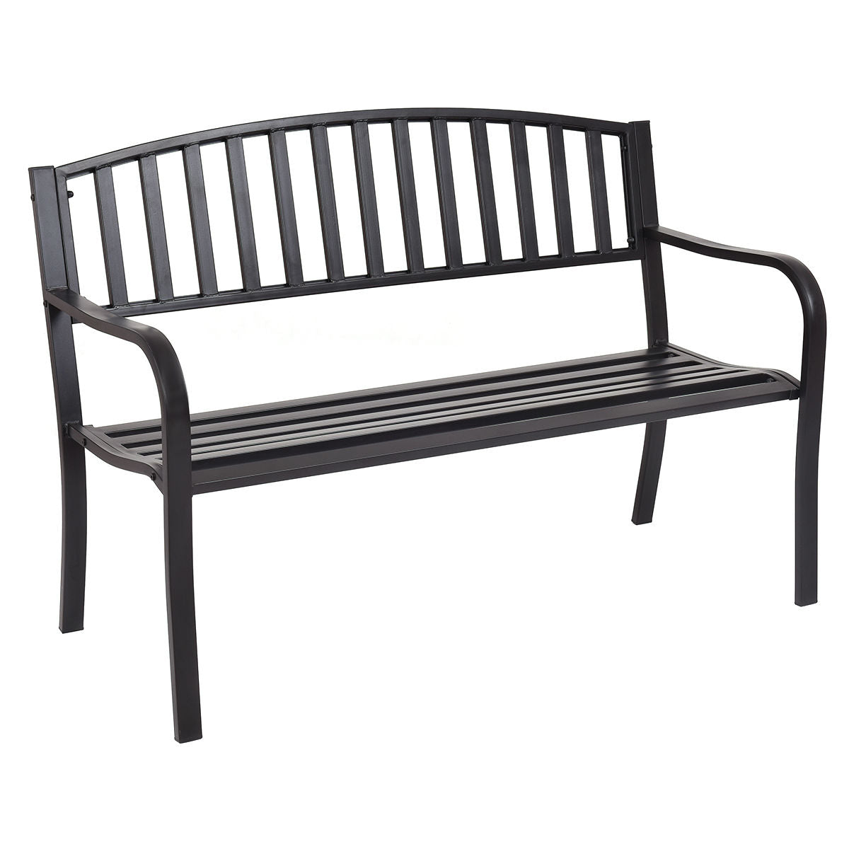50 Inch Patio Garden Bench Loveseats for Outdoor, Black Outdoor Benches at Gallery Canada
