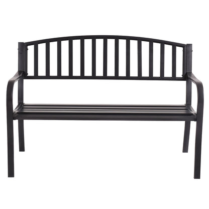 50 Inch Patio Garden Bench Loveseats for Outdoor, Black Outdoor Benches at Gallery Canada