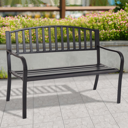 50 Inch Patio Garden Bench Loveseats for Outdoor, Black Outdoor Benches at Gallery Canada