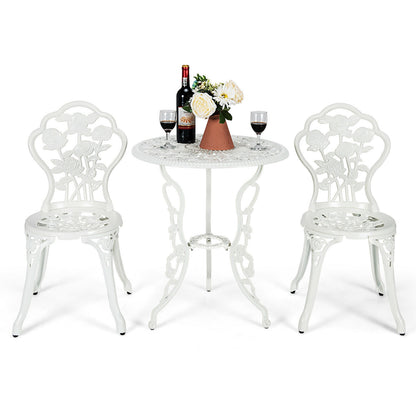Cast Aluminum Patio Furniture Set, Rose Design, White Patio Conversation Sets at Gallery Canada