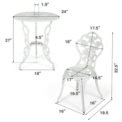 Cast Aluminum Patio Furniture Set, Rose Design, White Patio Conversation Sets at Gallery Canada