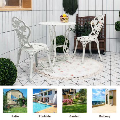 Cast Aluminum Patio Furniture Set, Rose Design, White Patio Conversation Sets at Gallery Canada