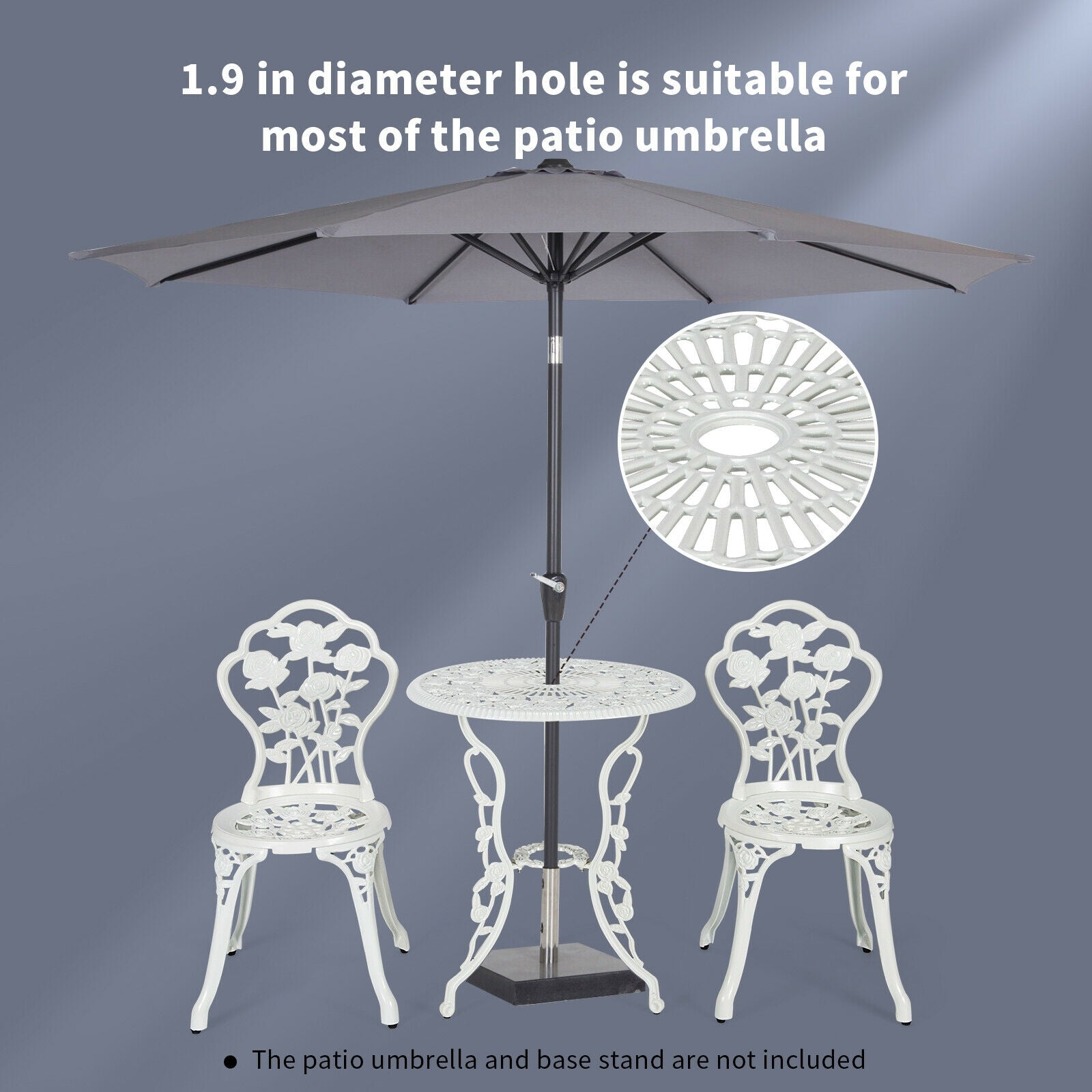 Cast Aluminum Patio Furniture Set, Rose Design, White Patio Conversation Sets at Gallery Canada