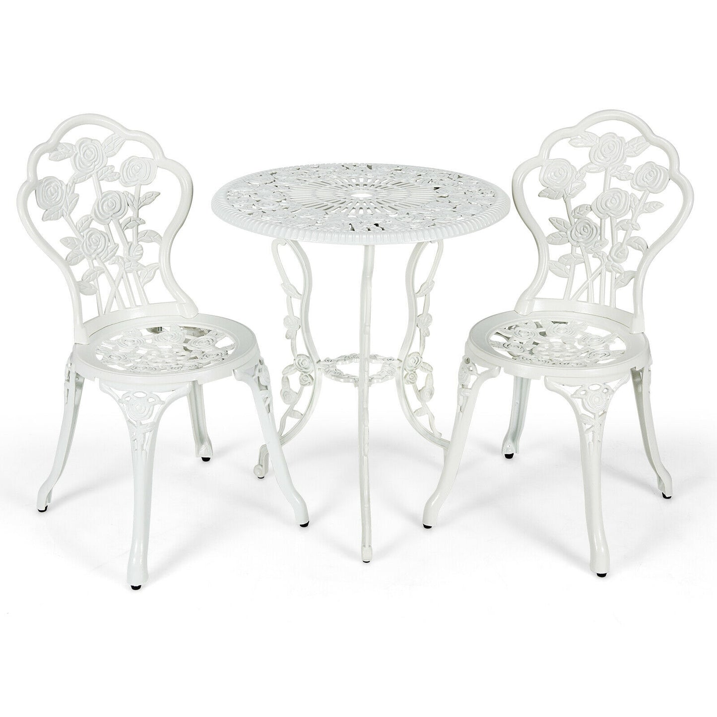 Cast Aluminum Patio Furniture Set, Rose Design, White Patio Conversation Sets at Gallery Canada