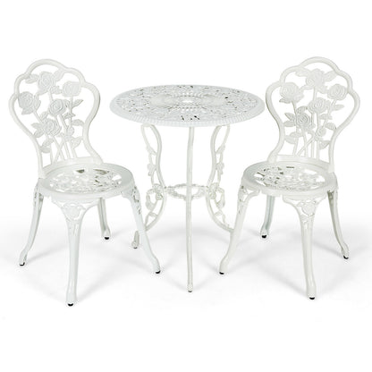 Cast Aluminum Patio Furniture Set, Rose Design, White Patio Conversation Sets at Gallery Canada