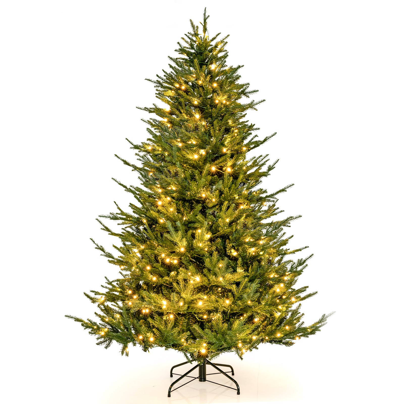 Pre-lit Christmas Tree with 280 Warm White LED Lights and 8 Lighting Modes-7 ft, Green Christmas Tree at Gallery Canada