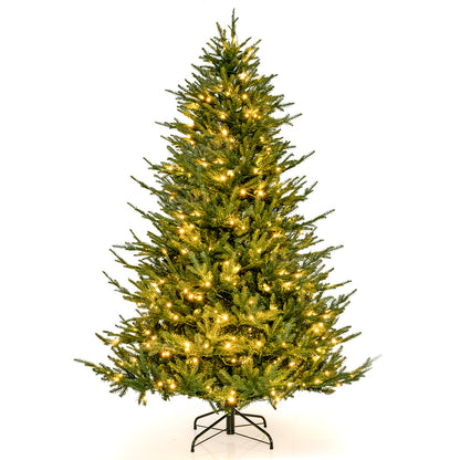 Pre-lit Christmas Tree with 280 Warm White LED Lights and 8 Lighting Modes-7 ft, Green Christmas Tree at Gallery Canada