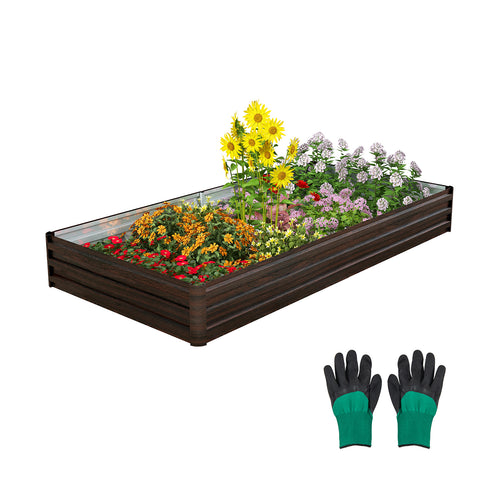 Large Outdoor Metal Planter Box, Vegetable Fruit Herb Flower