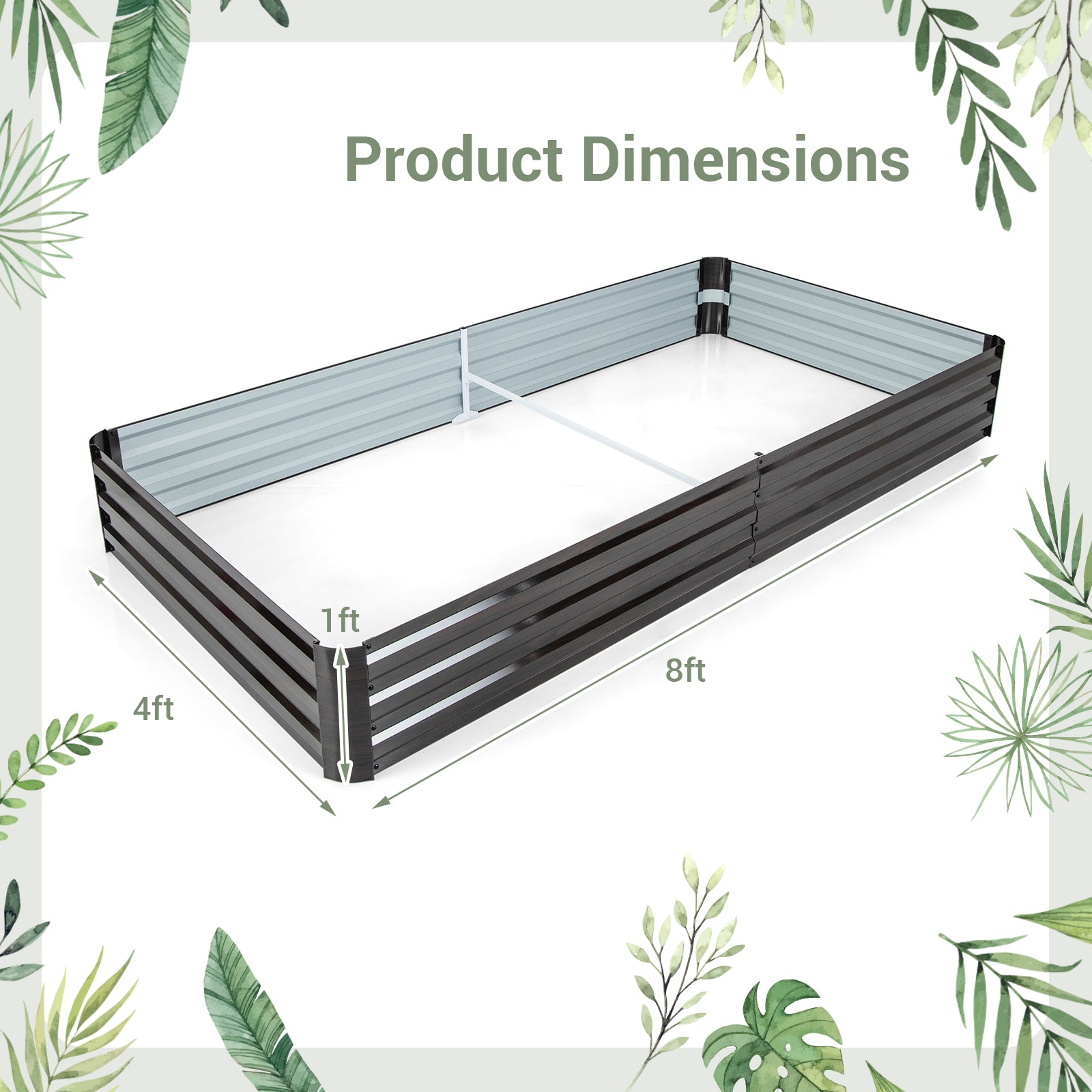 Large Outdoor Metal Planter Box for Vegetable Fruit Herb Flower, Coffee Raised Garden Beds at Gallery Canada