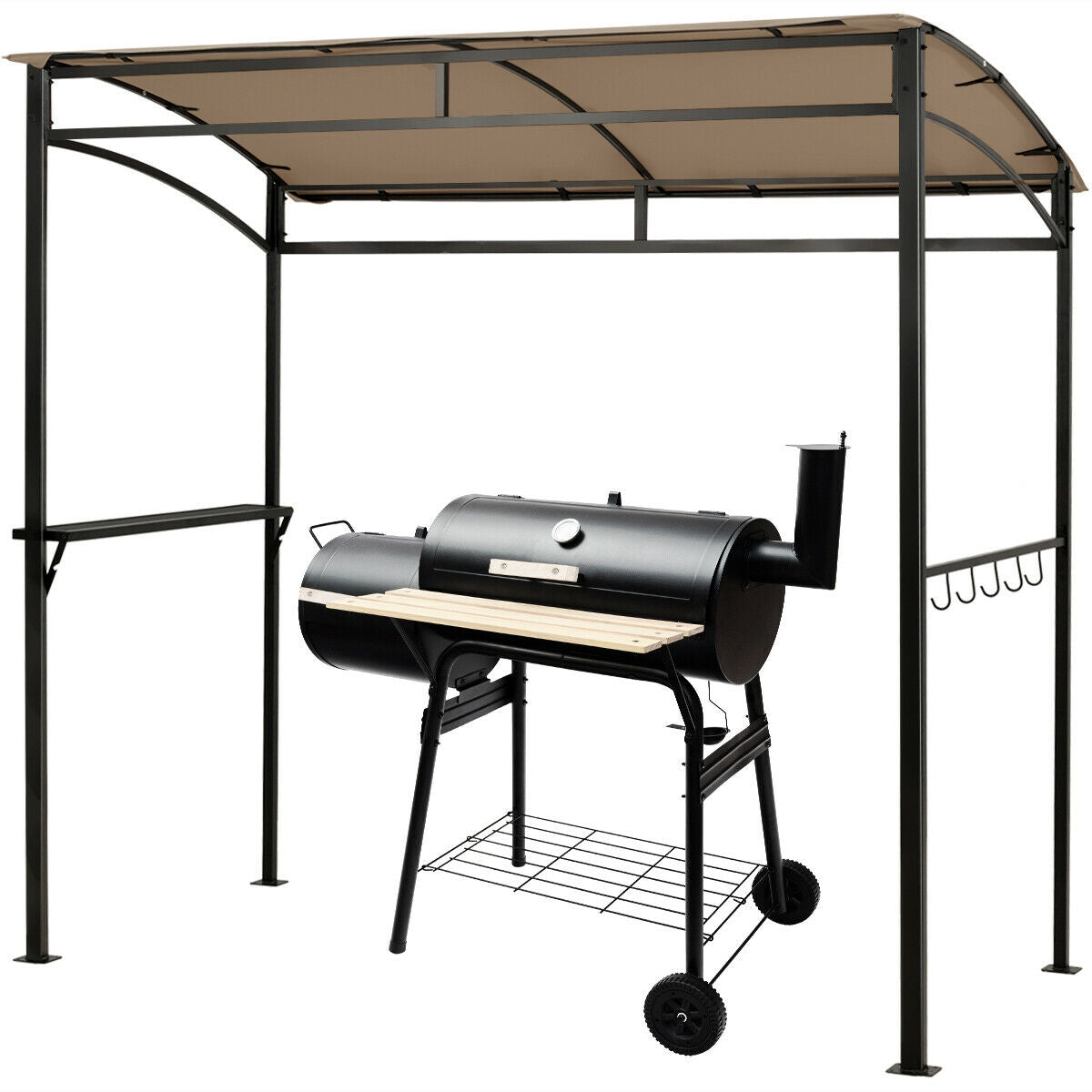 7 x 4.5 Feet Grill Gazebo Outdoor Patio Garden BBQ Canopy Shelter, Brown Gazebos at Gallery Canada