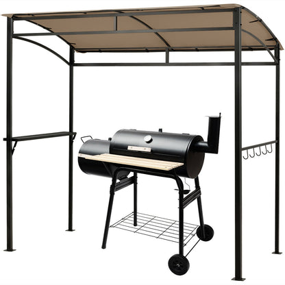 7 x 4.5 Feet Grill Gazebo Outdoor Patio Garden BBQ Canopy Shelter, Brown Gazebos at Gallery Canada
