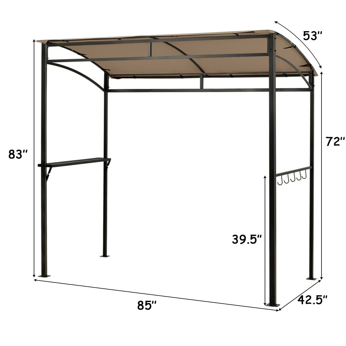 7 x 4.5 Feet Grill Gazebo Outdoor Patio Garden BBQ Canopy Shelter, Brown Gazebos at Gallery Canada
