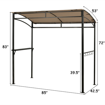7 x 4.5 Feet Grill Gazebo Outdoor Patio Garden BBQ Canopy Shelter, Brown Gazebos at Gallery Canada
