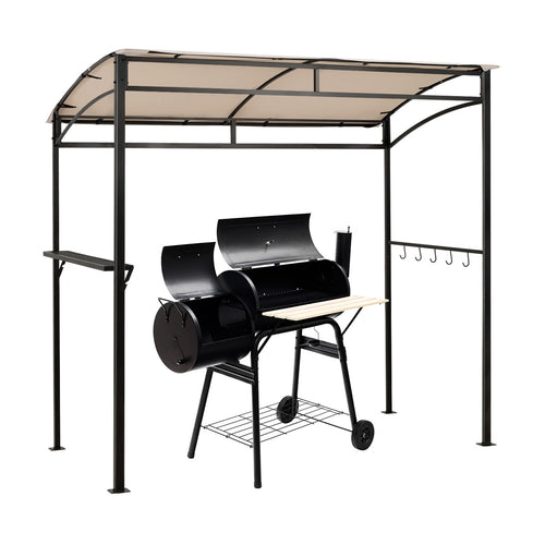 7 x 4.5 Feet Grill Gazebo, Outdoor Patio Garden BBQ Canopy Shelter, Beige