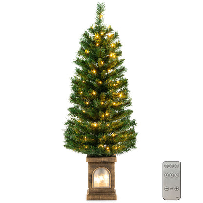 4 Feet Pre-Lit Potted Christmas Tree, Green Christmas Tree Green at Gallery Canada