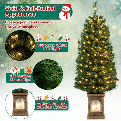4 Feet Pre-Lit Potted Christmas Tree, Green Christmas Tree at Gallery Canada