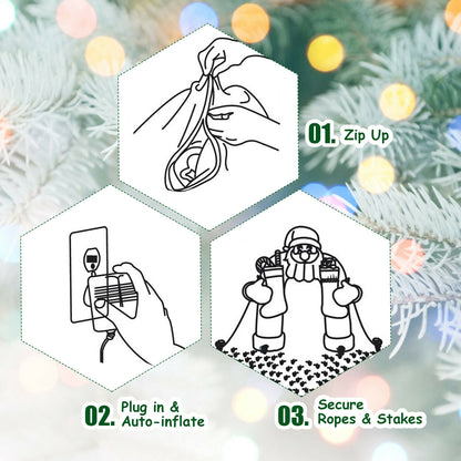 6.5 Feet Christmas Inflatable Santa Riding Polar Bear with Shaking Head LED Lights, White Christmas Inflatables at Gallery Canada