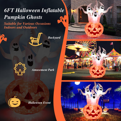 6 Feet Inflatable Halloween Ghosts, Pumpkin Decor, Rotating Lamp, Multicolor Halloween at Gallery Canada