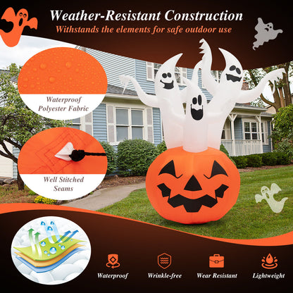 6 Feet Inflatable Halloween Ghosts, Pumpkin Decor, Rotating Lamp, Multicolor Halloween at Gallery Canada