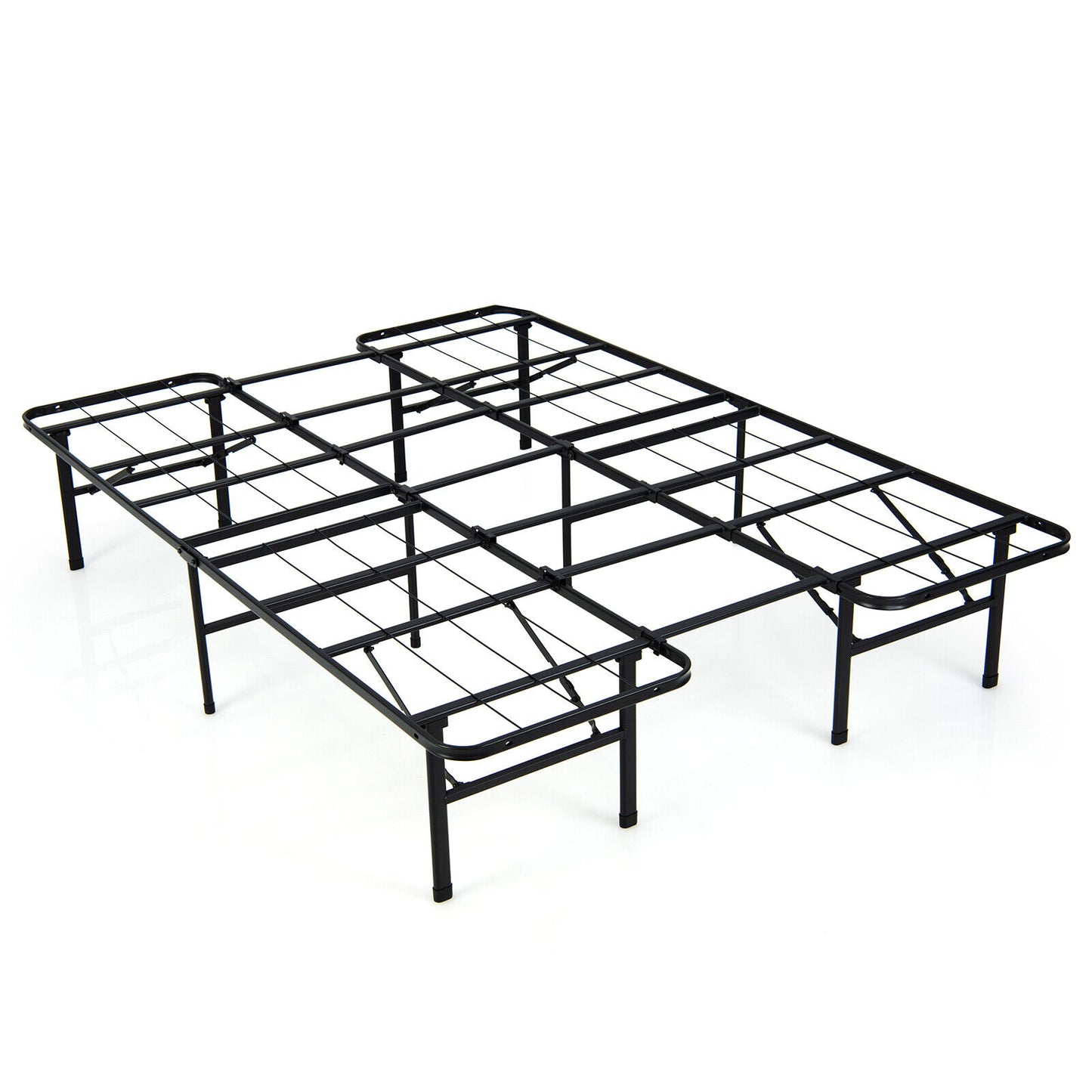 Full/King Size Folding Steel Platform Bed Frame for Kids and Adults-Full Size, Black Folding Beds at Gallery Canada