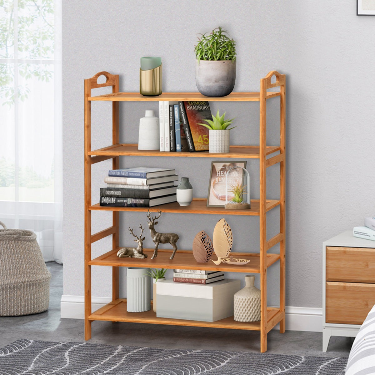 5-Tier Bamboo FreeStanding Shoe Rack, Natural Shoe Racks & Storage Benches at Gallery Canada