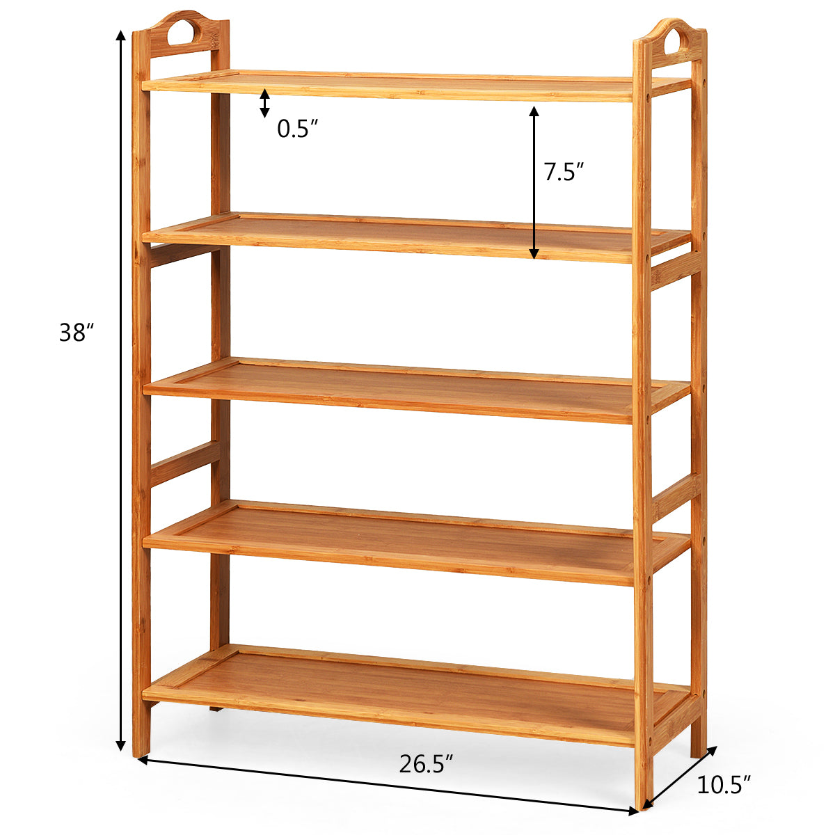 5-Tier Bamboo FreeStanding Shoe Rack, Natural Shoe Racks & Storage Benches at Gallery Canada
