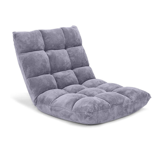 Adjustable 14-position Cushioned Floor Chair, Gray - Gallery Canada