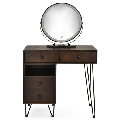 Modern Dressing Table with Storage Cabinet, Brown - Gallery Canada