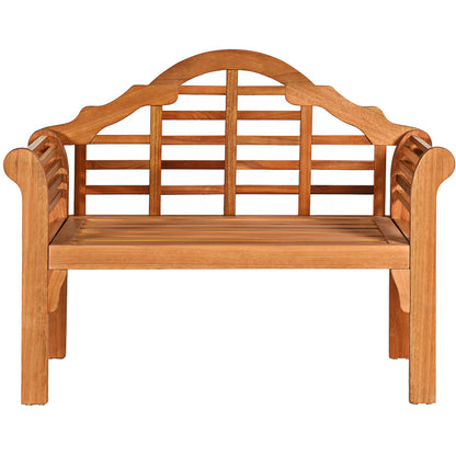 49 Inch Eucalyptus Wood Outdoor Folding Bench, Natural Outdoor Benches Natural at Gallery Canada