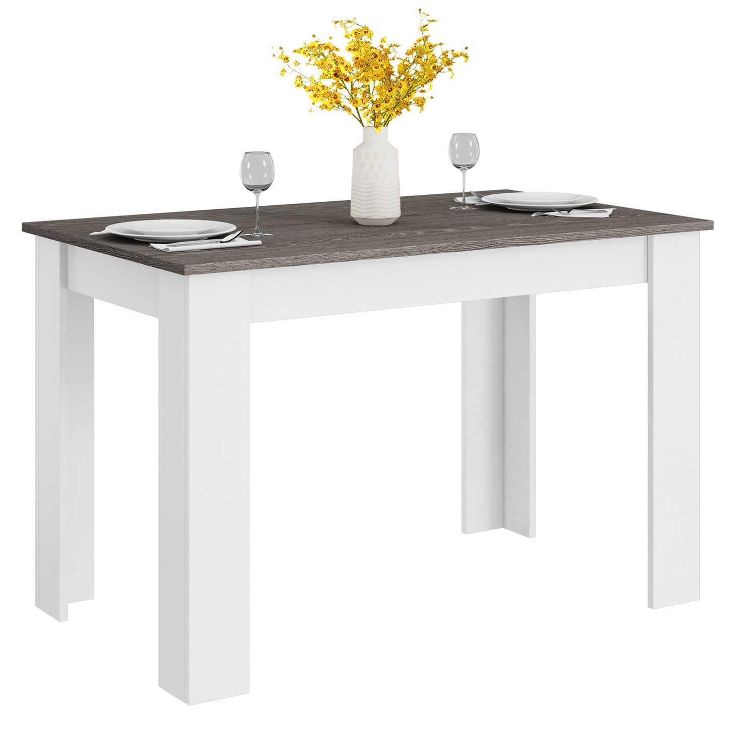 47 Inches Dining Table for Kitchen and Dining Room, Dark Gray